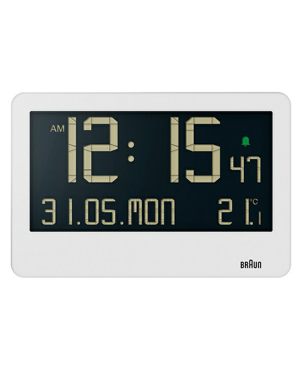 Rakuten - 【日本正規代理店品】置き掛け兼用　アラーム　BRAUN DIGITAL ALARM CLOCK WHITE BC14W　ホワイト　 置き時計