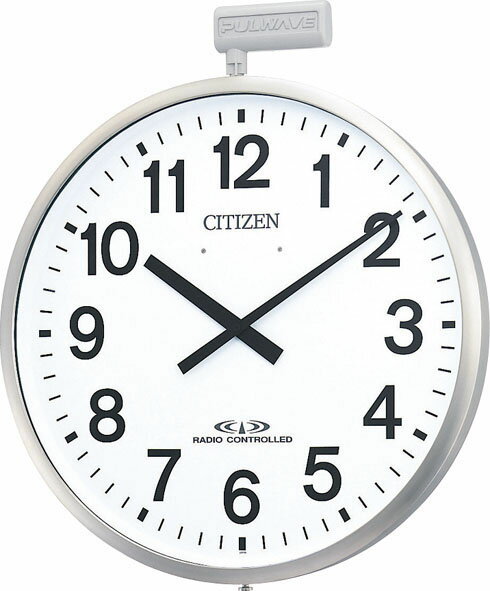 掛け時計　シチズン　大型壁掛け時計　屋外　電波掛け時計　ポールウェーブSF　4MY611-N19　ポールφ80〜100mm　シチズン時計　CITIZEN掛け時計　名入れ　文字入れ