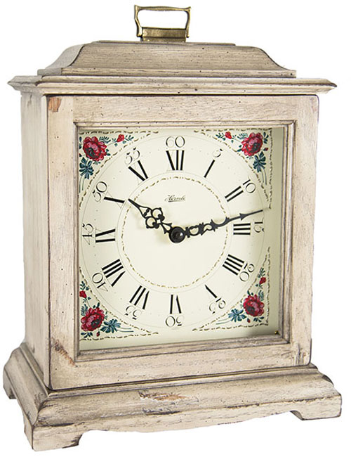 ヘルムレHERMLE置き時計 テーブルクロック 　ホワイト 22915-V62114 ウエストミンスター　クウォーツ式置き時計