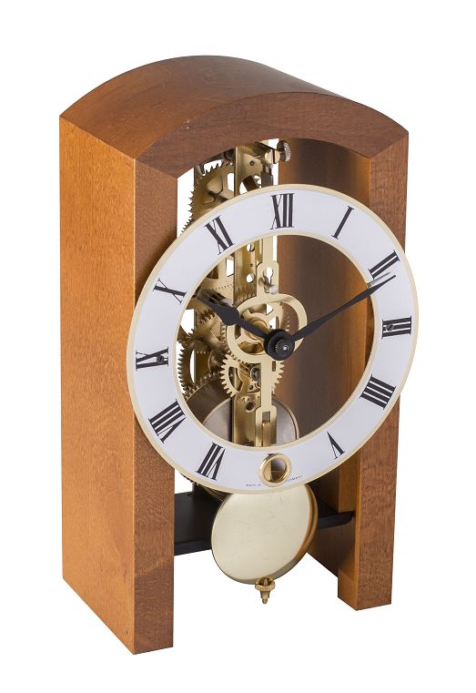 モダンなムーブメントが見えるスケルトンデザイン！ヘルムレ（HERMLE）置き時計 　機械式テーブルクロック　23015-160721