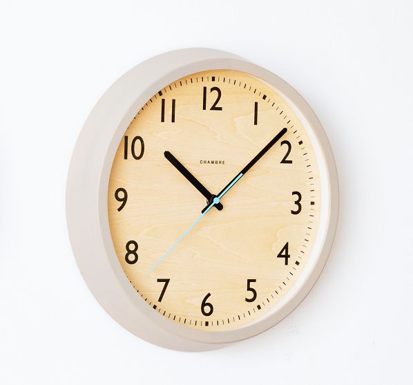 スタイリッシュでお洒落な掛け時計 DROP CLOCK シャンブル掛け時計 電波時計 ウォームグレイ 北欧 掛け時計 CHAMBRE掛け時計 CH-039WG