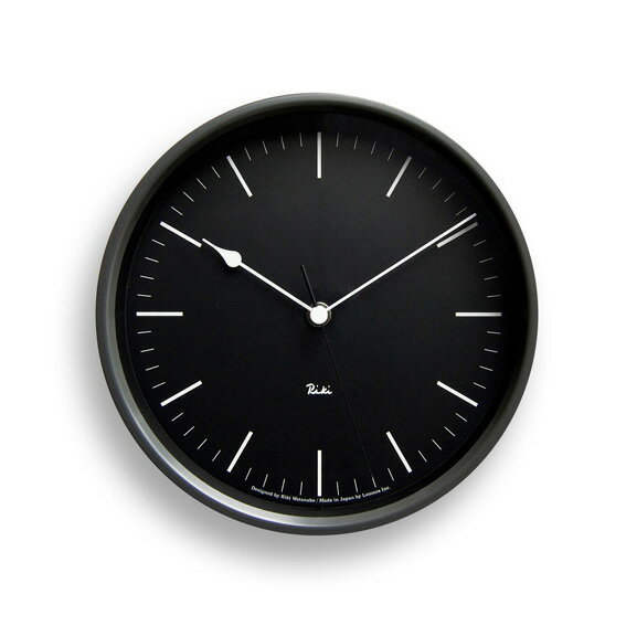 Lemnosレムノス　電波掛け時計 Riki　STEEL CLOCK　ブラック　WR08-24BK　Lemnos掛け時計