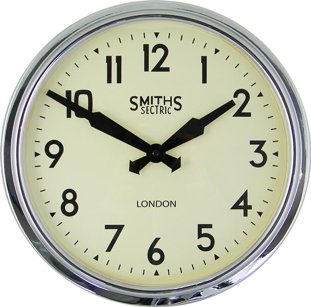 レトロデザイン！ロジャーラッセル掛け時計　SMITHスミス掛け時計 RogerLascelles掛け時計 Smiths Retro Clock 38cm　壁掛け時計　ロジャーラッセル時計　SM-RETRO-CHROME