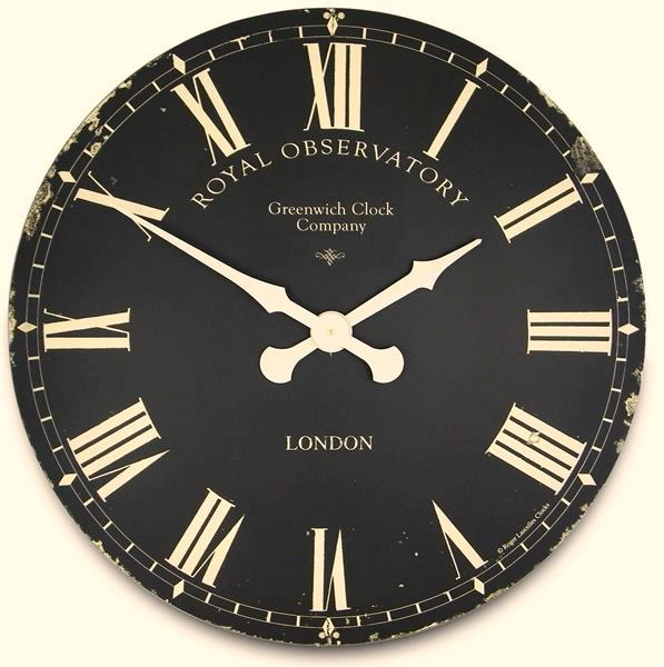 掛け時計　大型掛け時計　ロジャーラッセル　RogerLascelles　アンティーク調　 Extra Large Greenwich Dial in Black 70cm 掛け時計　ロジャーラッセル時計　XL-GRNWCH-BLK