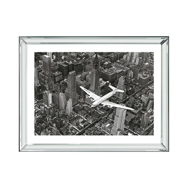 乐天商城 - ピクチャーアート　マンハッタンフレーム DC-4 OverManhattan　「マンハッタン上空　DC4」88cm×68cm　BVL275
