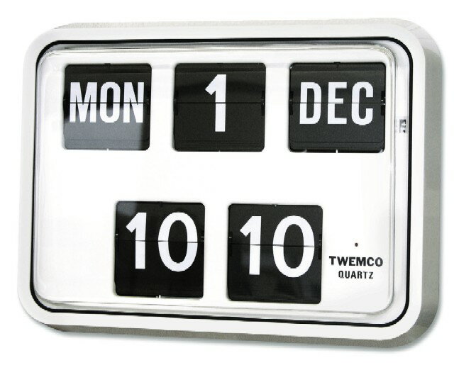 【TWEMCO】　トゥエンコ　カレンダー時計　　BQ-17ホワイト　TWEMCO掛け時計