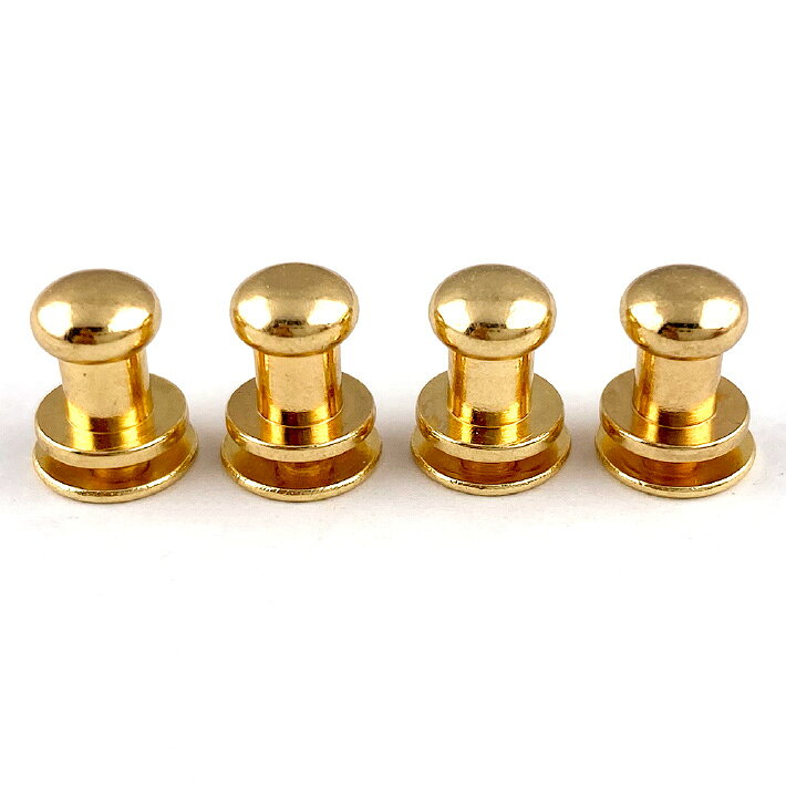 【KAMON】ギボシ ゴールド シルバー アンティークゴールド ブラックニッケル 4個セット 頭6mm ネジ式 留め具 金具 レザークラフト 手芸 パーツ おうち時間 auc-centrex-10000578 セントクラフト サンプル画像3