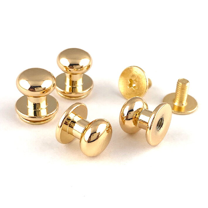 【KAMON】ギボシ ゴールド シルバー アンティークゴールド ブラックニッケル 4個セット 頭8mm ネジ式 留め具 金具 レザークラフト 手芸 パーツ おうち時間 auc-centrex-10000580 セントクラフト サンプル画像2