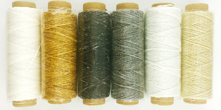 【KAMON】蝋引き糸 6色セット 7種類 50m 太さ1mm 平紐 ワックスコード レザークラフト 手縫い ロウ引き糸 選べるカラー おうち時間 2