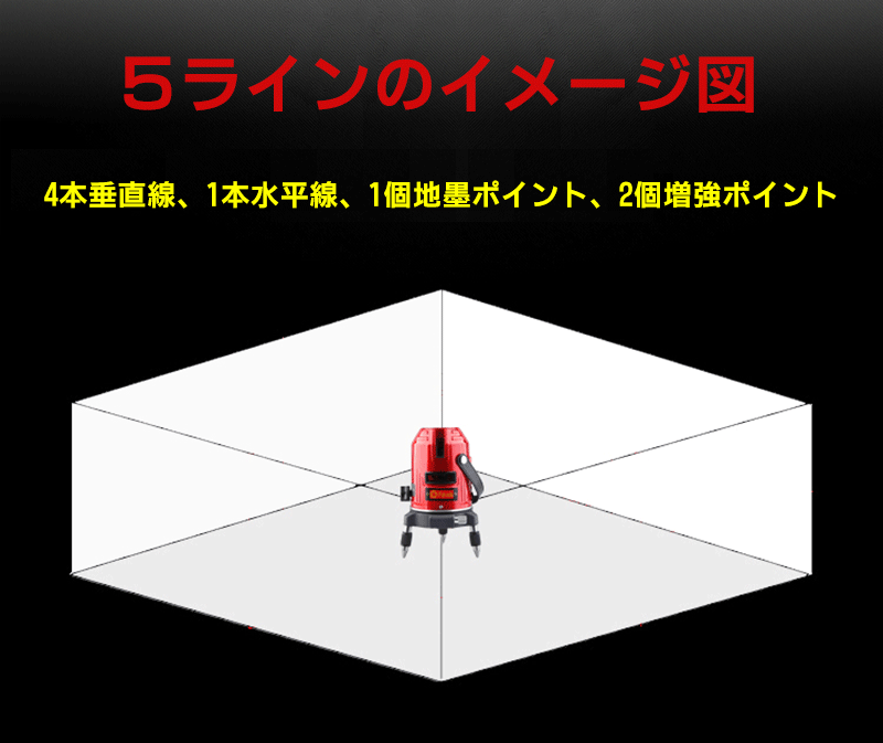 FUKUDAフクダ5ラインレーザー墨出し器EK-453DP標準セットレーザー墨出し器/レーザー墨出器/レーザーレベル/レーザー水平器/レーザー測定器/墨出し/墨出し器/レーザー墨/墨だし器/クロスラインレーザー墨出し器★日本語説明書★即日発送可【送料無料】