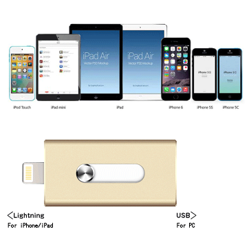 iPhone/iPad Lightning USBメモリー 3in1 128GB USB Mac micro USB データ、音楽再生、写真移動、コピー、ライトニング - Lightning USBフラッシュメモリー iphone usb フラッシュメモリ 【メール便送料無料】