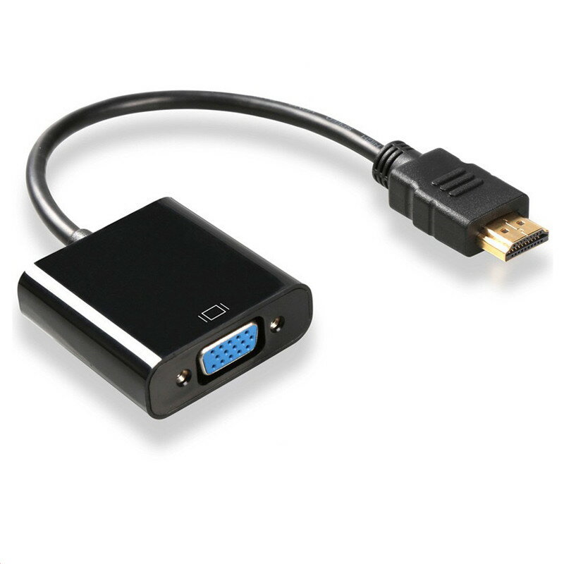 Rakuten - HDMI to VGA 変換機 コンバーター D-Sub 15ピン変換 アダプタ （黒/ブラック） HDMI信号をVGA出力信号に変換 アダプター HDMI2VGA ※PC側のVGAからモニター側のHDMIへの変換には非対応 【メール便送料無料】