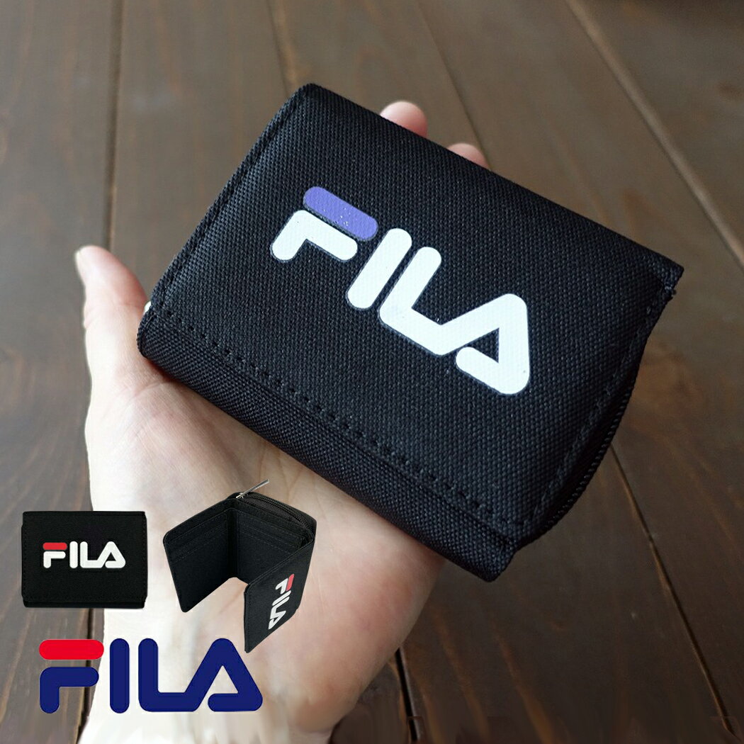 財布 男の子 財布 FILA フィラ 3つ折り財布 キッズ財布 マジックテープ 札入れ 小銭入れ 小学生 ウォレット 布製 fl-802メンズ 子ども キッズ ジュニア 小銭入れ ブラック プレゼント 男の子 バレンタイン おすすめ 父の日