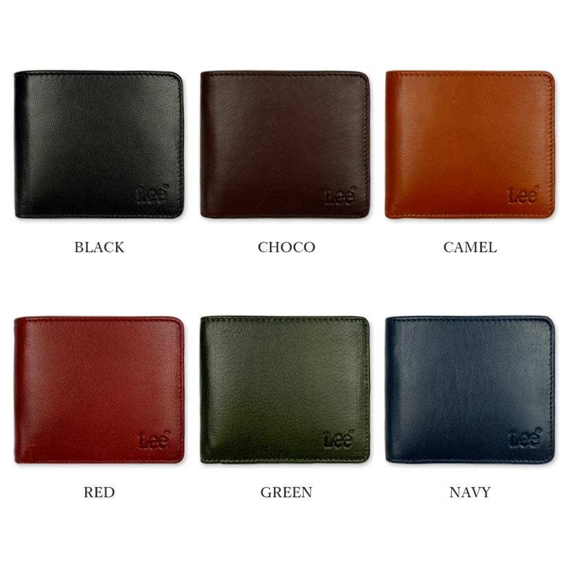 Lee 2つ折り財布 リー 財布 ウォレット 山羊革 本革 メンズ ウォレット レザー 柔らか ブラウン ブラック チョコ メール便送料無料 男女兼用 父の日 les-2 プレゼント バレンタイン クリスマス