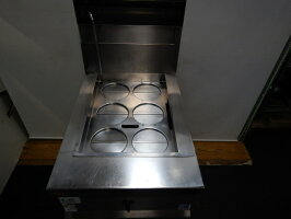 【中古】2012年製マルゼンMRLN-06C涼厨LPガス角槽ゆで麺機6テボシャッター付W45D70H80(35)cm48L68kg16.9kwラーメン釜整備済