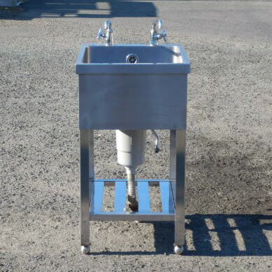 【中古】業務用 ステンレス 1槽 シンク W45 D60 H80cm 厨房 槽内寸W405D510深250mm