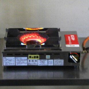 【中古】2015年製 建厨 KSR-TM 1口 LPガス コンロ 卓上 W407(+35)D260(+28)H103(+50)mm 3.63kg 炭火の華 焼き道楽 アミ焼+なべ物