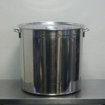 【中古】18-8 ステンレス 寸胴 鍋 ふた付 両手 45cm 深45cm 70L 4.4kg キッチンポット 手付 手40mm 外..