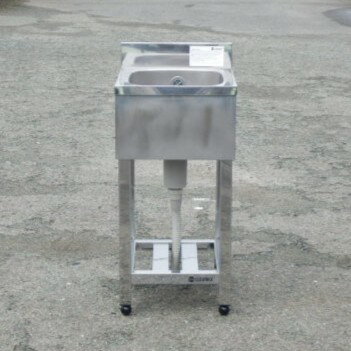 【中古】アズマ 業務用 ステンレス 1槽 シンク W400 D450 H800(+90)mm 厨房 KP1-400 W40cm