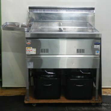 【中古】(代引不可)2021年製 マルゼン LP ガス 2槽 フライヤー MGF-C18WK 18L×2 W83D61H80(+25)cm プロ..