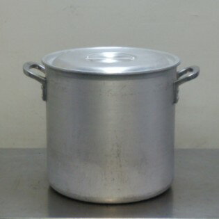 Rakuten - 【中古】2 EBM 業務用 IH対応 アルミ 寸胴鍋 ふた付 両手鍋 30cm 外寸φ321H304mm 内寸φ30深30cm 20L 2.77kg 手53mm