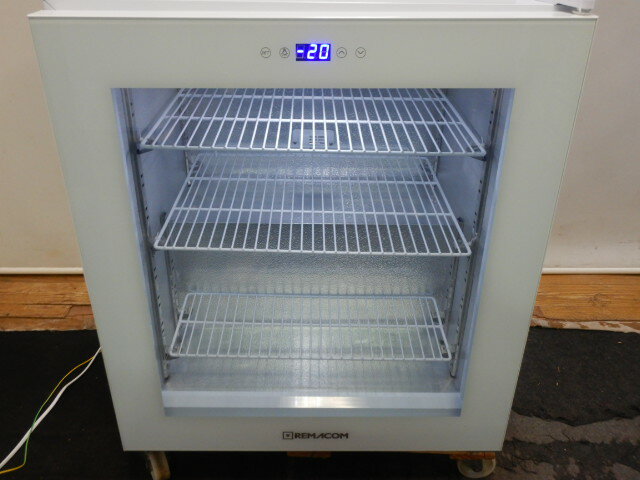 【中古】(代引不可)2023年製 レマコム RIS-80TW 小型 前開き 冷凍 ショーケース 80L 棚3段 W595D520H690mm 39kg LED