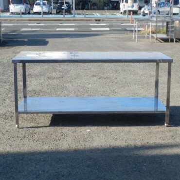 Rakuten - 【中古】業務用 ステンレス 作業台 W1800 D750 H800mm 厨房 W180D75H80cm 下段ソリッド仕様 下段さびあり