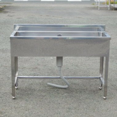 Rakuten - 【中古】業務用 ステンレス 1槽 シンク W1200 D450 H800(+90)mm 厨房 槽内寸W1120D355深230mm W120D45H80(+9)cm