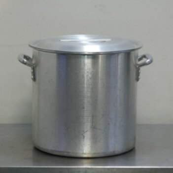 Kitchen Equipments - 【中古】業務用 アルミ 寸胴鍋 ふた付 両手鍋 30cm 外寸φ338H300mm 内寸φ30深30cm 20L 3.28kg 厚4.1手43mm
