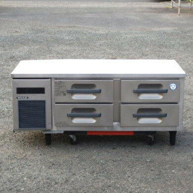 【中古】(代引不可)2023年製 フクシマガリレイ 冷凍 低 ドロワー コールドテーブル LBC-124FM2 W120D60H55cm 126L 75kg 引出 2/3ホテルパン