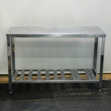 Rakuten - 【中古】3 業務用 ステンレス 作業台 W1200 D450 H800mm 厨房 W120D45H80cm 天板さびあと 下段すのこ アングル脚