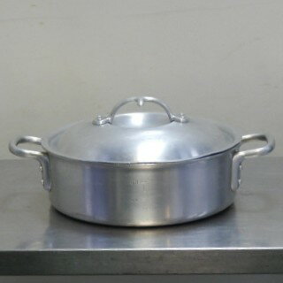 Rakuten - 【中古】ナカオ アルミ 外輪鍋 浅型両手鍋 ふた付 30cm キングポット 外寸W430D320H103(+60)mm 6.8L 2.29kg 寸胴鍋