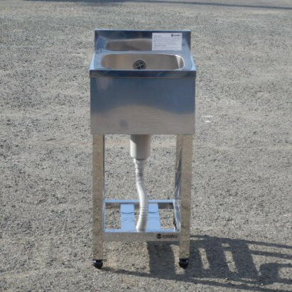 Rakuten - 【中古】アズマ 業務用 ステンレス 1槽 シンク W400 D450 H800(+90)mm 槽内寸W320D375深220mm 厨房 KP1-400 W40 D45 H80cm