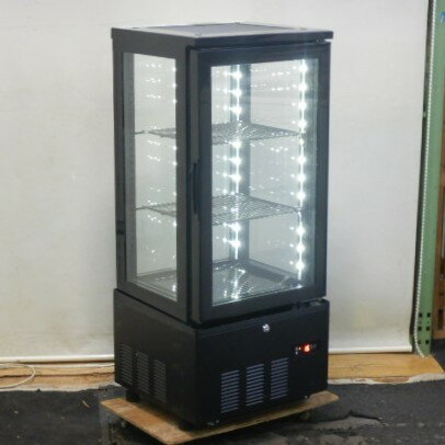 Rakuten - 【中古】(代引不可)2024年製 JCM RITS-78 LED照明付 卓上 冷蔵ショーケース W434D398H1004mm 74L 4面ガラス 前扉 棚2段 42kg