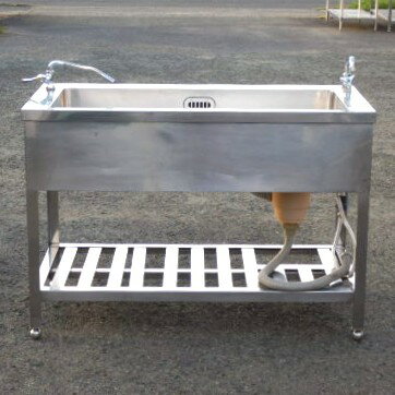 Rakuten - 【中古】業務用 ステンレス 1槽シンク W1200 D600 H830mm 槽内寸W1015D457深235mm 舟形 W120 D60 H83cm