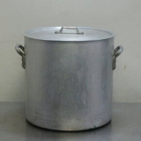 【中古】業務用 アルミ 寸胴鍋 ふた付き 両手 33cm 外寸φ341H330手36mm 内寸φ33深33cm 28.2L 4.17kg 板厚4.2mm