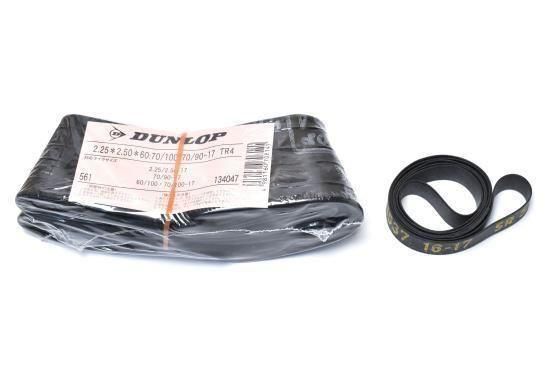 DUNLOP(ダンロップ)製フロントタイヤチューブ&リムバンド(2.25-17)適合：FIプレス...