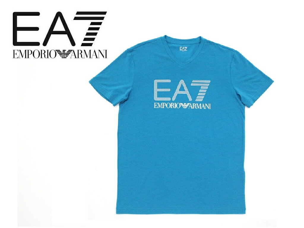 Rakuten - ●【EMPORIOアルマーニ EA7】ストレッチVネック Tシャツ ブルー青【送料無料】