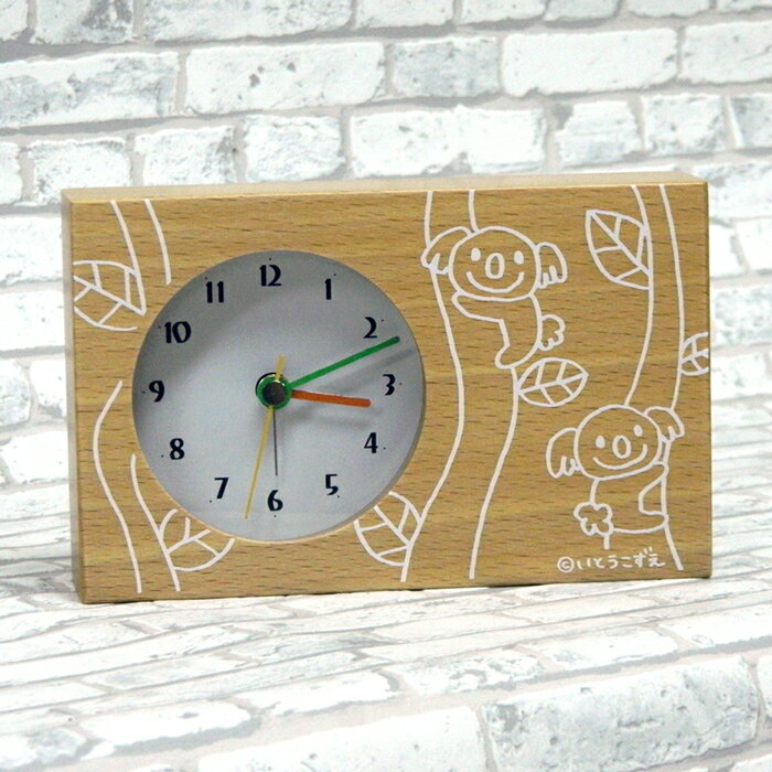 〈限定品×訳あり〉父の日 母の日 送料無料 日本製 さんてる コアラ 木製 目覚まし時計