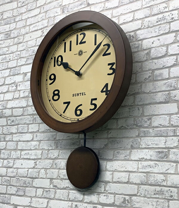 お歳暮 壁掛け時計 北欧 振り子 時計 壁掛け クォーツ 木製 モダン 日本製 ギフト プレゼント インテリア リビング 寝室 アンティークブラウン
