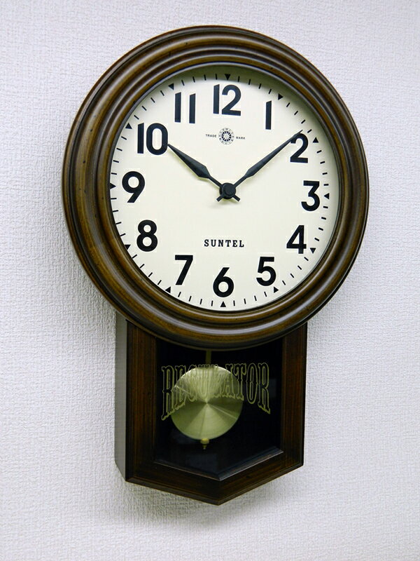 お歳暮 振り子時計 壁掛け時計 壁掛け クォーツ 木製 ブラウン 日本製 木製 ギフト プレゼント アンティーク レトロ インテリア リビング アラビア文字