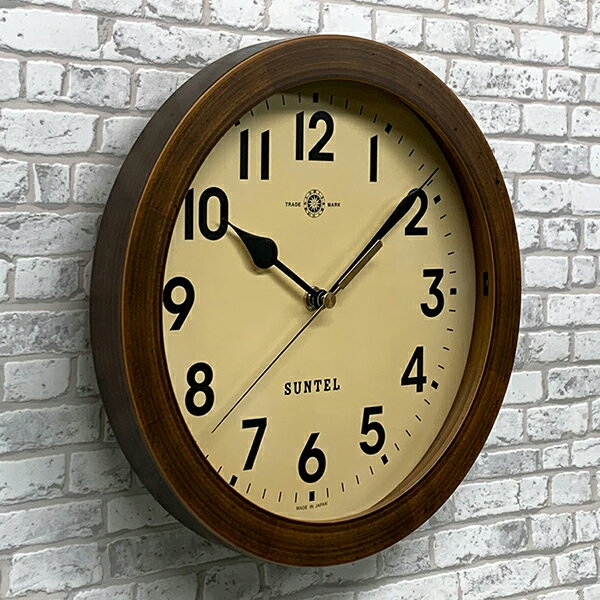 結婚式 お中元 クォーツ時計 電波時計 壁掛け 置き時計 日本製 北欧 ブラウン 木製 おしゃれ 壁掛け時計 ギフト インテリア リビング キッチン 寝室 さんてる