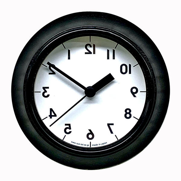【逆転時計】お歳暮 逆転時計 壁掛け時計 クロック 日本製 さんてる 壁掛け 時計 ブラウン リビング キ..