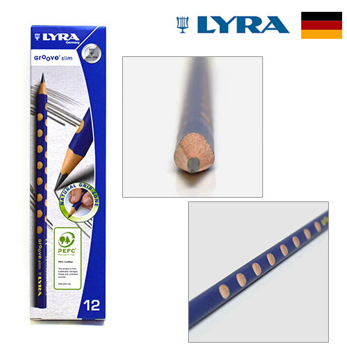 LYRA リラ 三角 溝付き 鉛筆 Groove / スリム 12本入り おしゃれ プレゼント ギフト ステーショナリー 輸入 文具 珍しい 文房具 の店 フラ...
