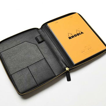 RHODIA ロディア マドラス ラウンドジップケース No.16 （ミーティングパッド 付属） [ 打ち合わせ 会議 メモ ブロックメモ A5 カバー ノートカバー ケース, 合皮 フェイクレザー おしゃれ ギフト 父の日 就職,祝い プレゼント 海外 輸入 ブランド ]