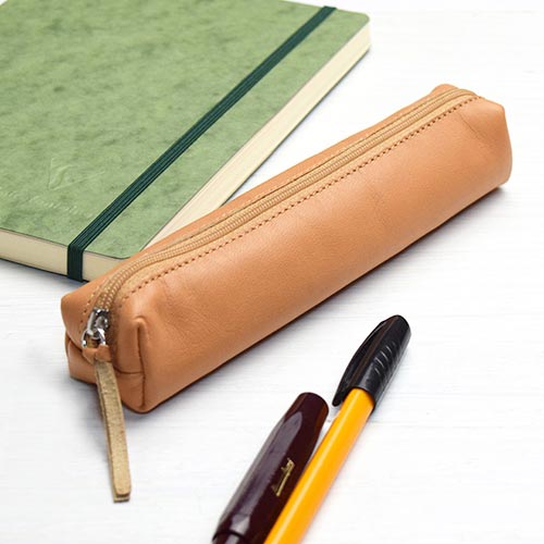 クレールフォンテーヌ　 本革 スリム ペンケース ナチュラル cf410000 Clairefontaine Leather Slim Pencil Case Natural [輸入 文具 ..