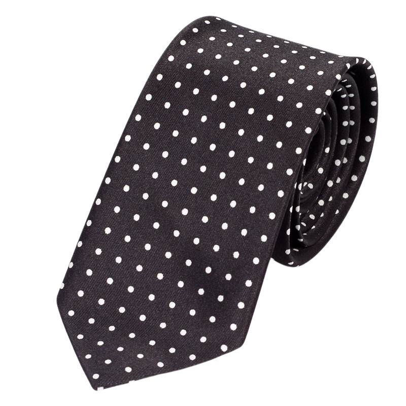 [ポイント10倍、0のつく日限定]ネクタイ スリム ナロータイ マイクロ・ドット パターン 水玉柄 ブラック モノトーン 送料無料 大剣幅 5.5cm 普段使い や プレゼントにおすすめ 敬老の日