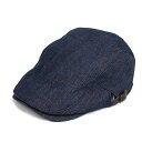 ブランドハンチング（メンズ） ハンチング帽 デニム 生地 ネイビー 紺色 Flatcap メンズ レディース ハンチング キャップ 帽子 サイズ 58.5cm サイドベルト付き 調整可能