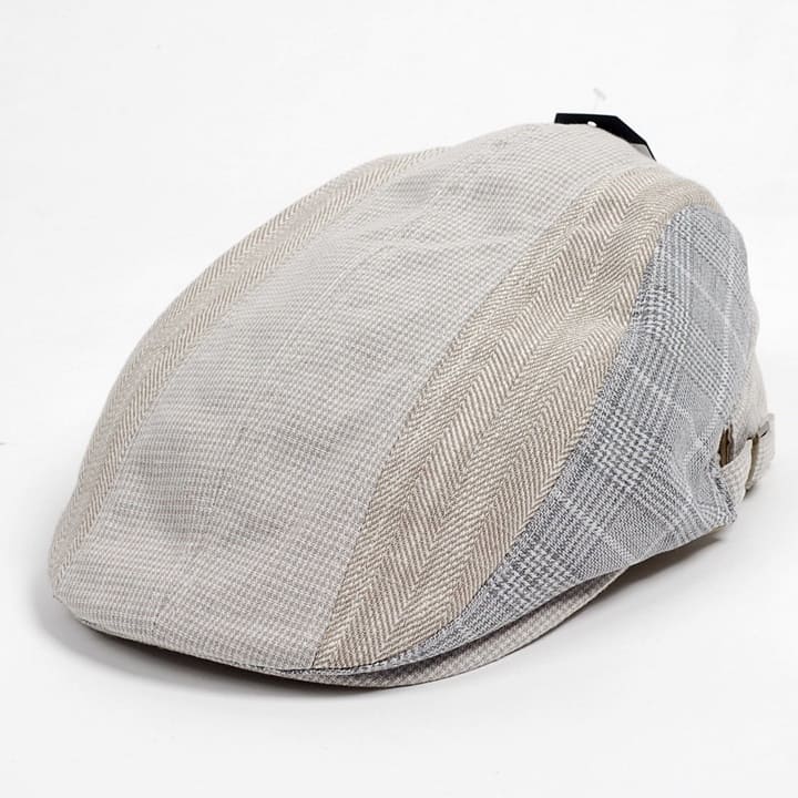 ハンチング メンズ レディース 3枚 はぎ グレンチェック ベージュ BEIGE 帽子 58cm サイドスナップ・キャップ 調整ベルト付き