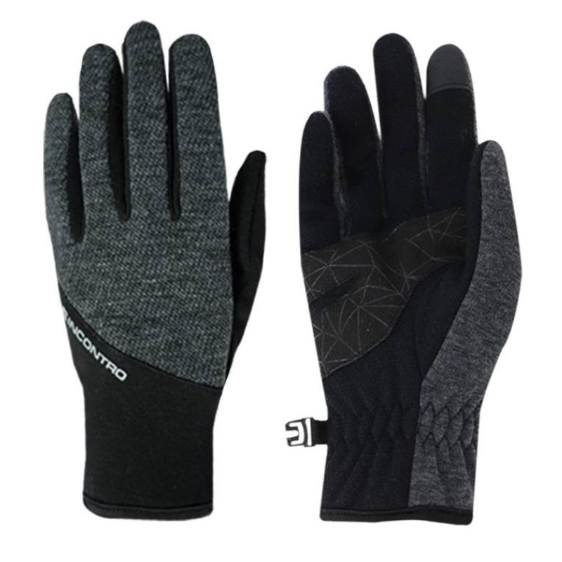 メランジ手袋 スマホ対応 裏起毛 防寒 グローブ メンズ レディース 3Mリフレクター ストレッチ 滑り止..